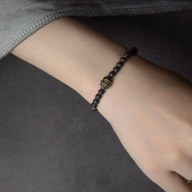 Bracelet Spirituel en Pierre de Lave & Cuivre