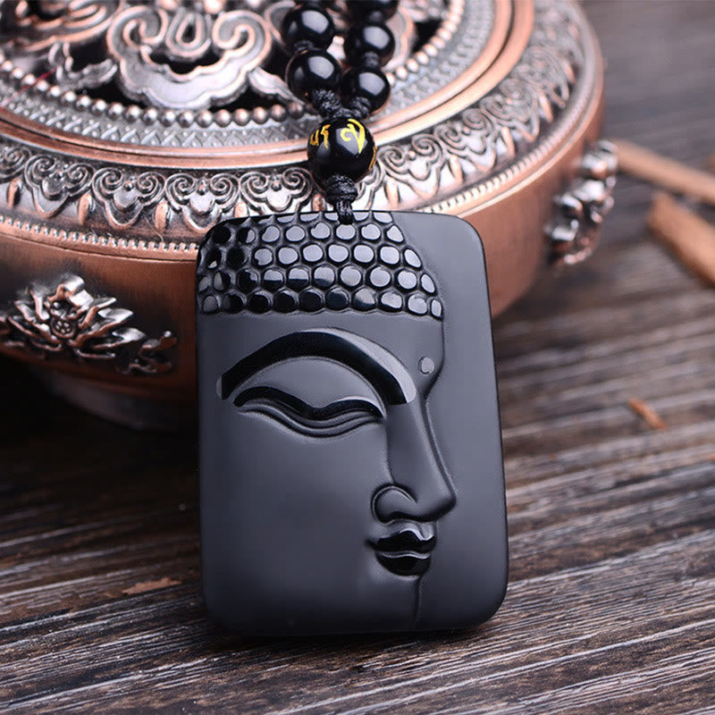 Pendentif Bouddha en Obsidienne Noire Naturelle