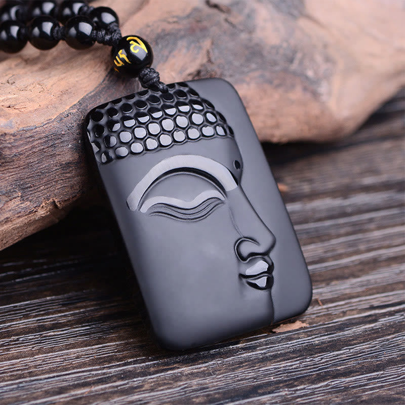 Pendentif Bouddha en Obsidienne Noire Naturelle