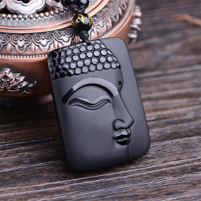 Pendentif Bouddha en Obsidienne Noire Naturelle