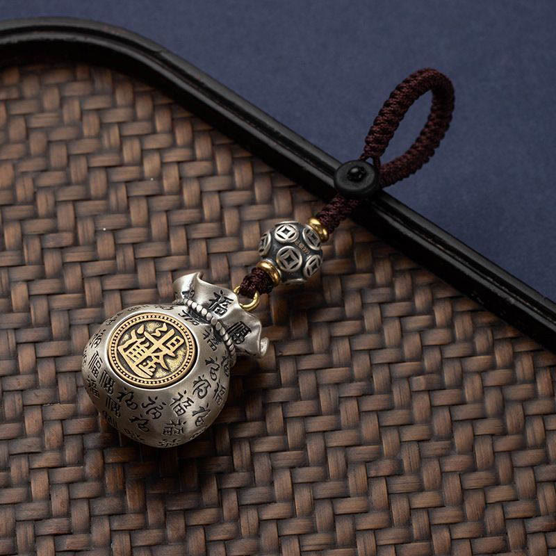 — Porte-clés Sac de Richesse Fu — Talisman Symbolique de Prospérité & Abondance