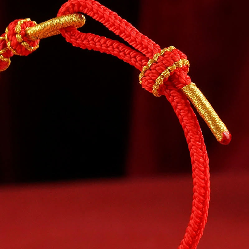 Bracelet de Protection Fil Rouge avec Breloque Serpent en Alliage de Cuivre (Ajustable)