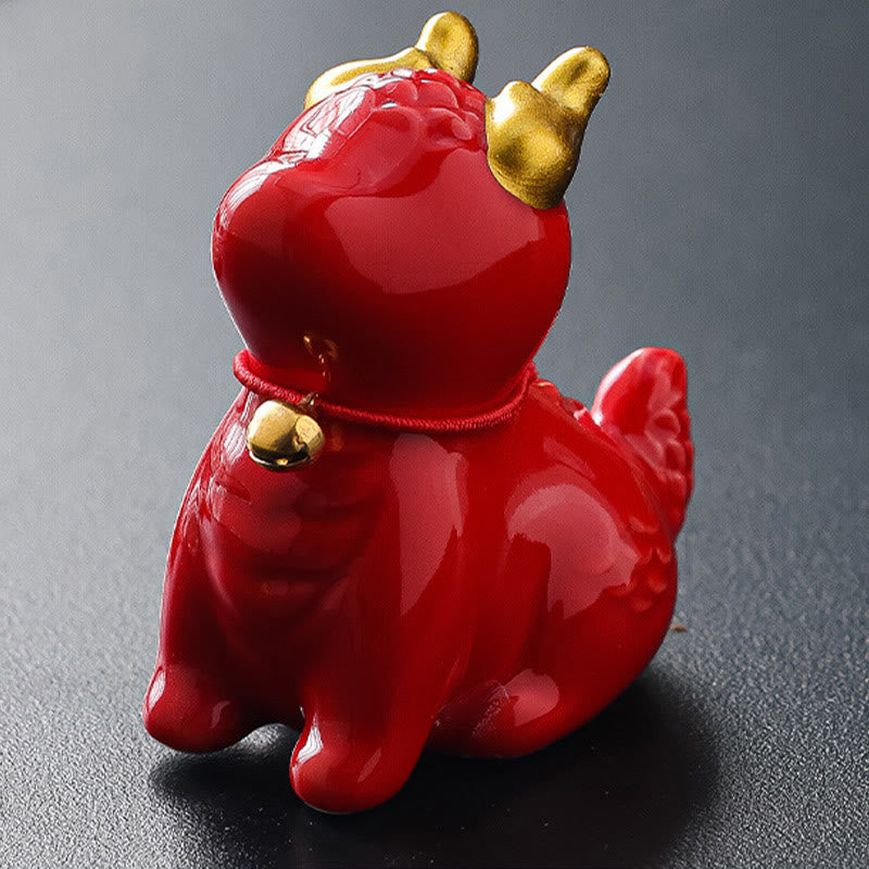 Brûleur d'encens en céramique avec cloche de dragon et Buddha Stones Décoration de bureau