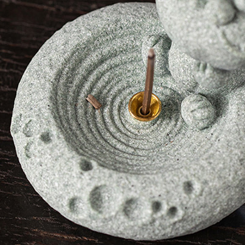 Brûleur d'encens de guérison du zodiaque chinois en Buddha Stones Décoration de bureau