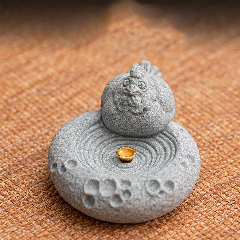Brûleur d'encens de guérison du zodiaque chinois en Buddha Stones Décoration de bureau