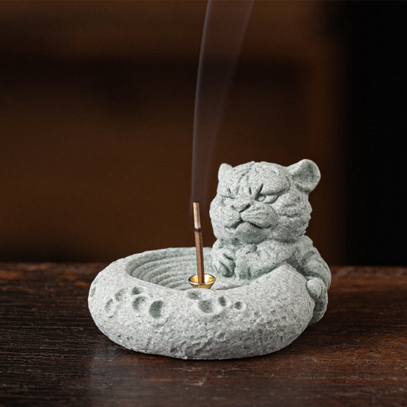 Brûleur d'encens de guérison du zodiaque chinois en Buddha Stones Décoration de bureau