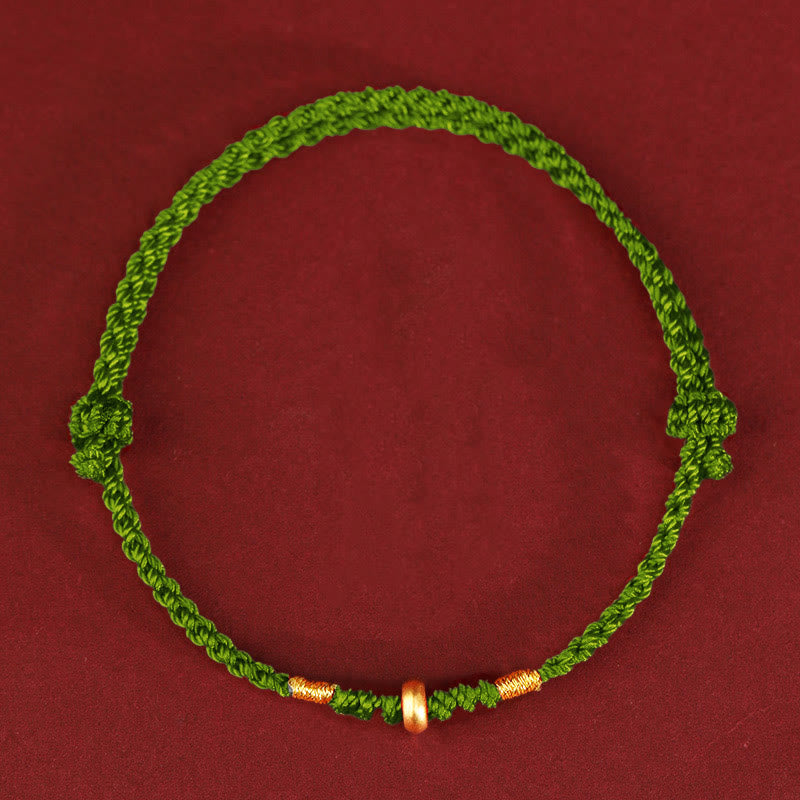 Bracelet & Chevillière de Protection en Fil Rouge et Or 999, Ajustable