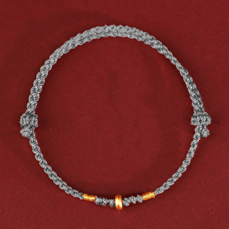 Bracelet & Chevillière de Protection en Fil Rouge et Or 999, Ajustable
