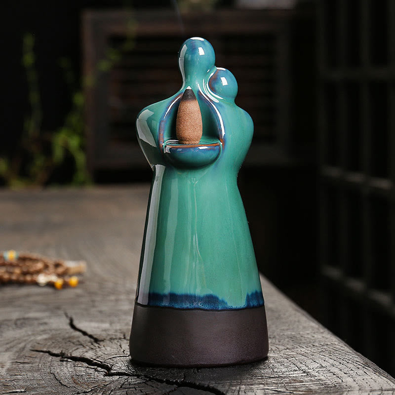 Porte-Encens à Reflux Couple d’Amoureux en Céramique 7,3 cm