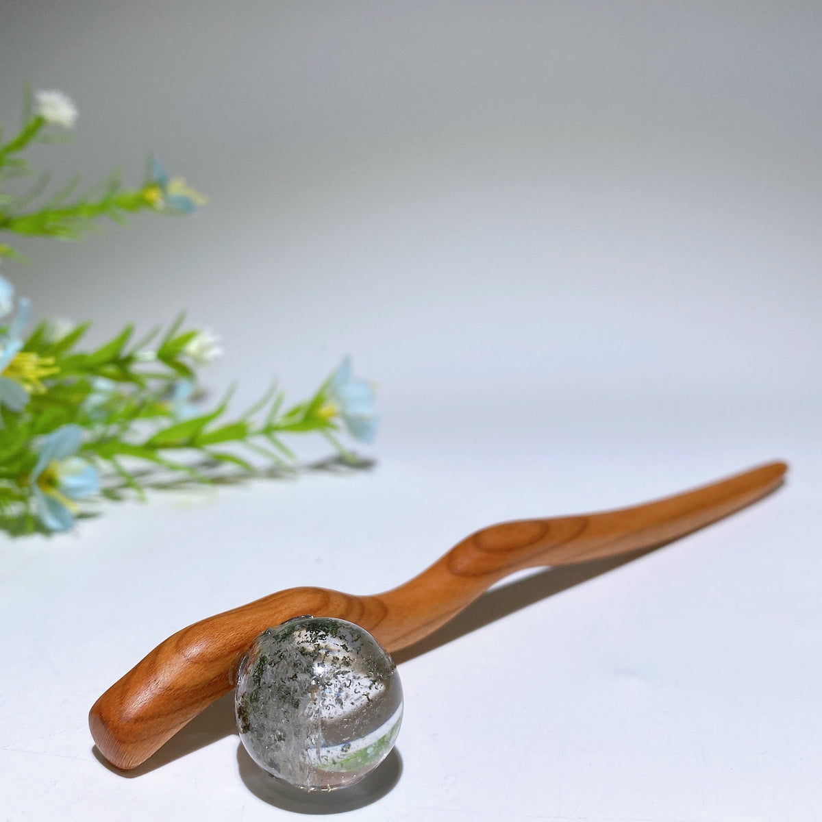 Pic à Cheveux Quartz Rutile ou Quartz Jardin 18cm