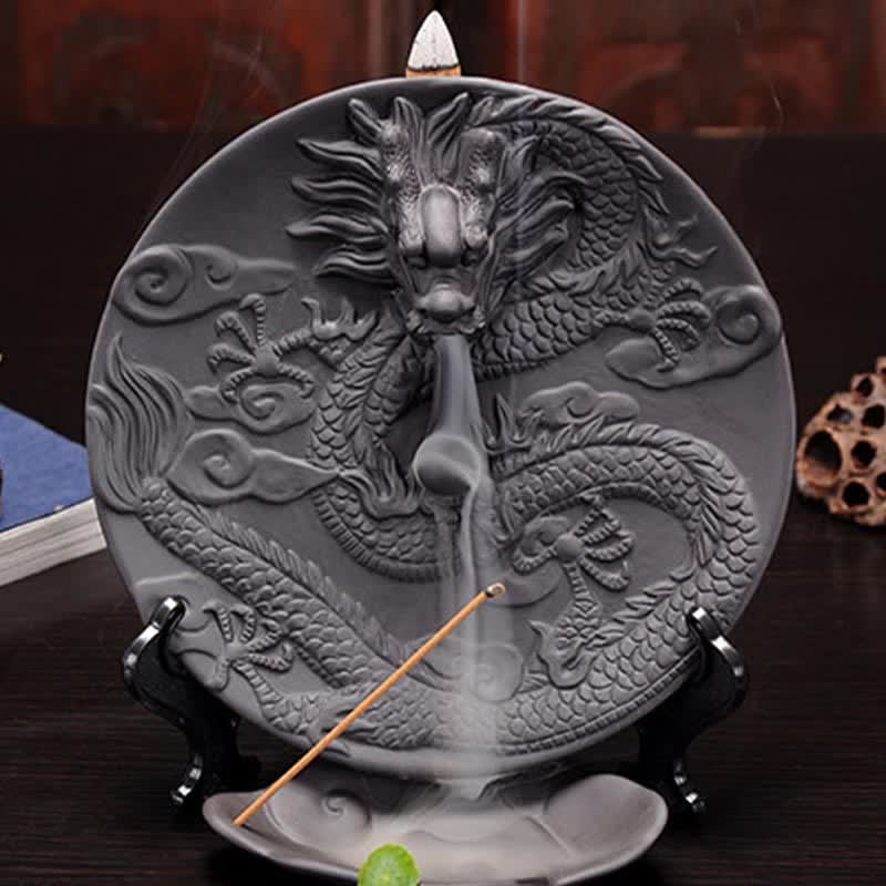 Brûleur d’Encens Dragon Céramique à Reflux – Effet Cascade pour Méditation