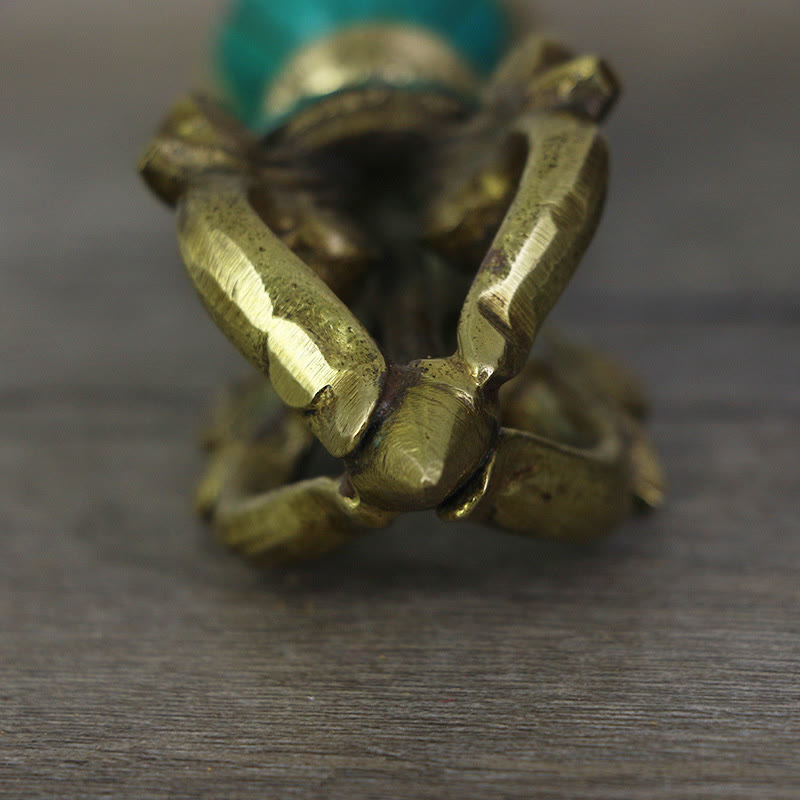 Vajra Dorje Tibétain en Cuivre Cinq Branches Fait Main | Outil Spirituel de Méditation