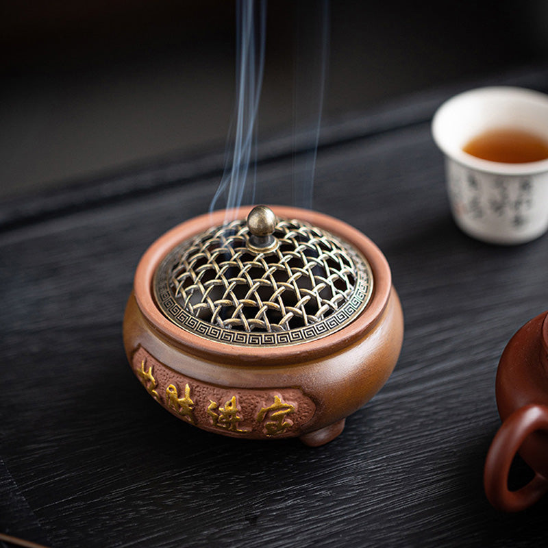 Brûleur d’Encens en Céramique Traditionnelle Chinoise – Motifs Classiques