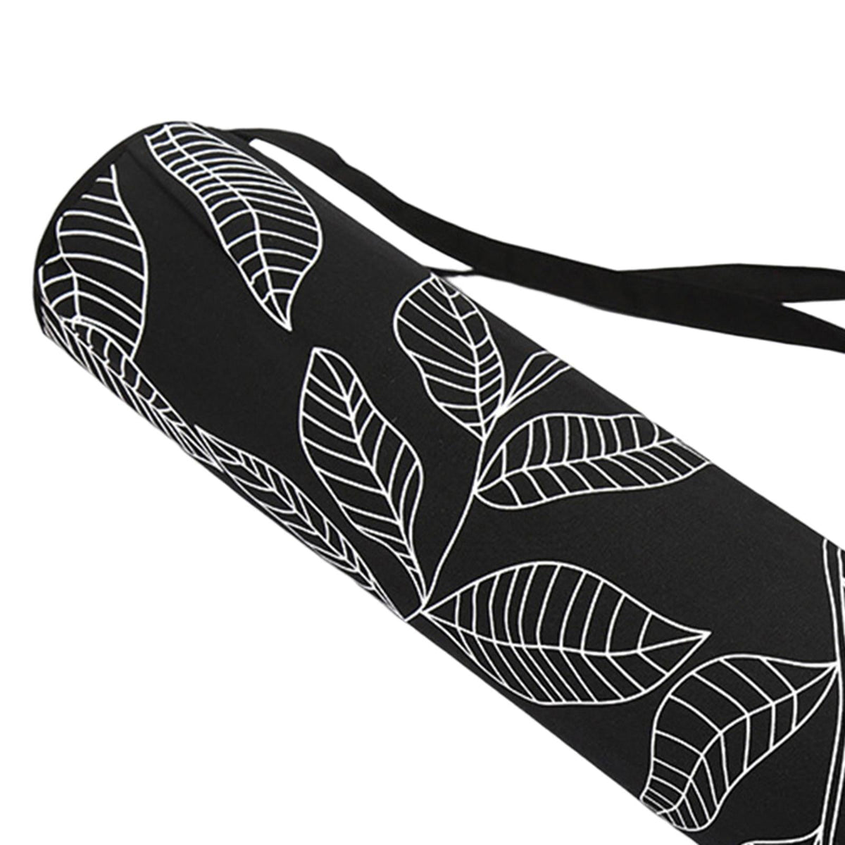 Sac de Yoga Noir à Motif Floral en Polyester