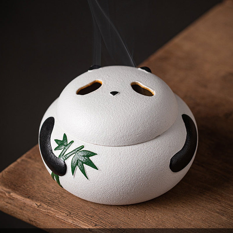 Brûleur d’Encens Panda en Céramique – Objet Décoratif Apaisant