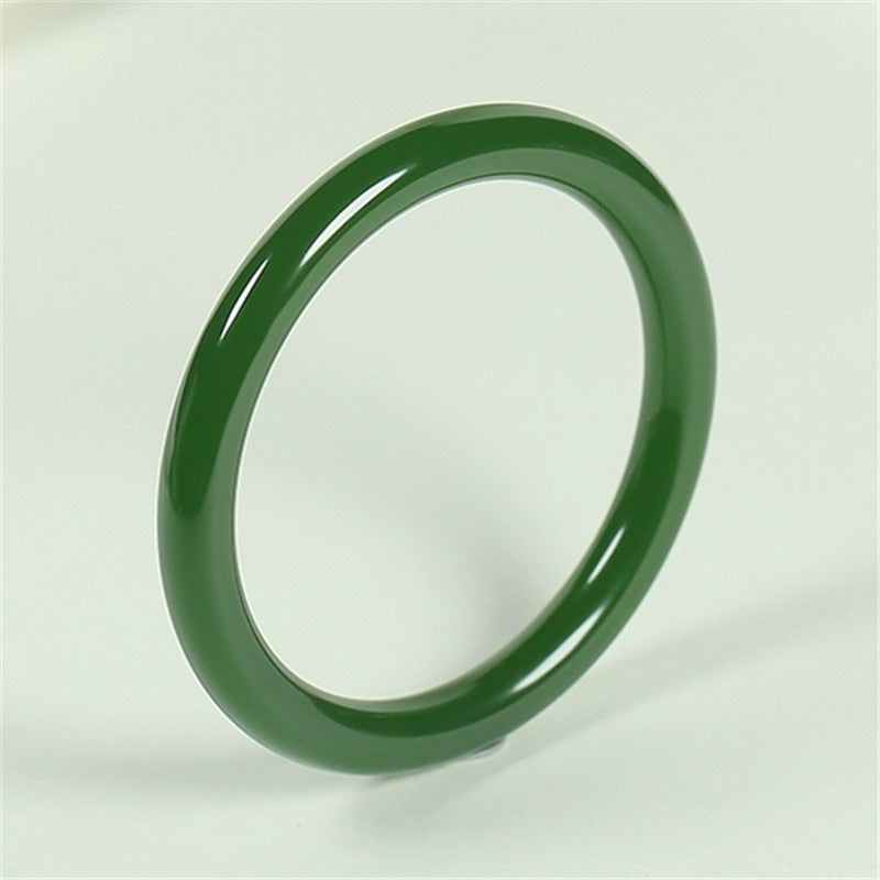Bracelet Jonc Longevity en Jade Cyan Naturel | Harmonie & Longévité Symbolique