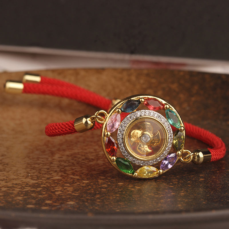 Collier-Bracelet Porte-Bonheur en Cuivre & Zircon (Bijou 2-en-1)