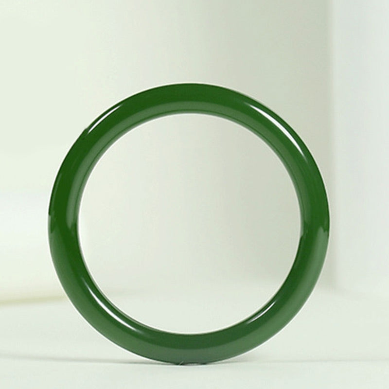 Bracelet Jonc Longevity en Jade Cyan Naturel | Harmonie & Longévité Symbolique