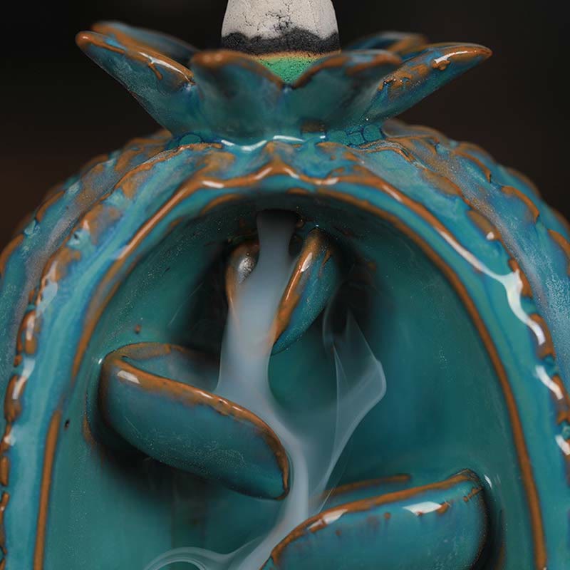 Porte-Encens Cactus à Reflux en Céramique 12,5 cm Relaxation