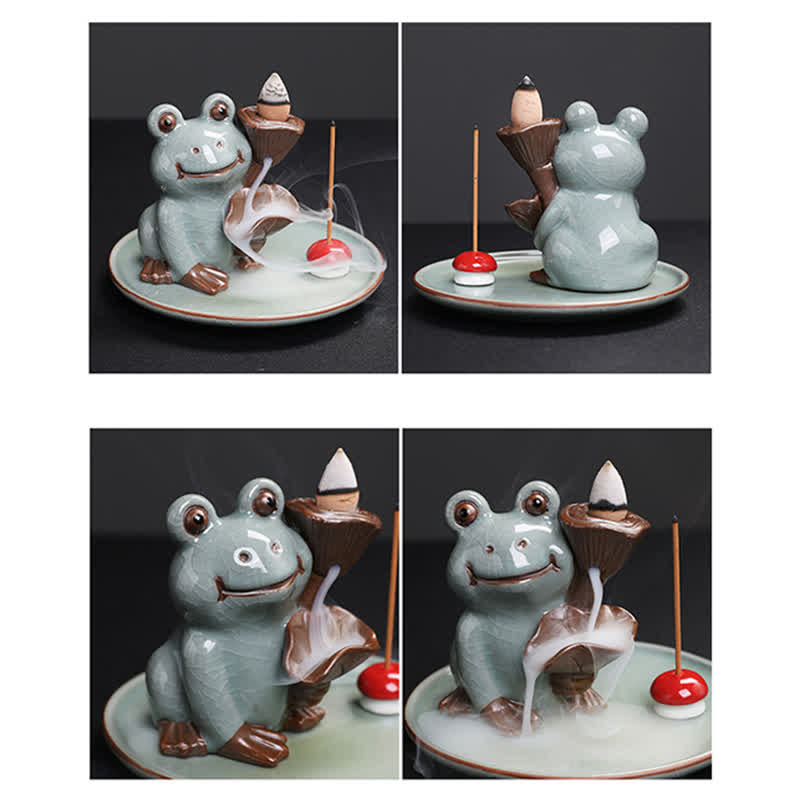 Brûleur d’Encens Céramique Grenouille de Méditation Zen