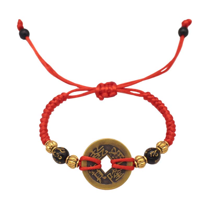 Bracelet Fil Rouge avec Pièce de Cuivre – Protection & Prospérité