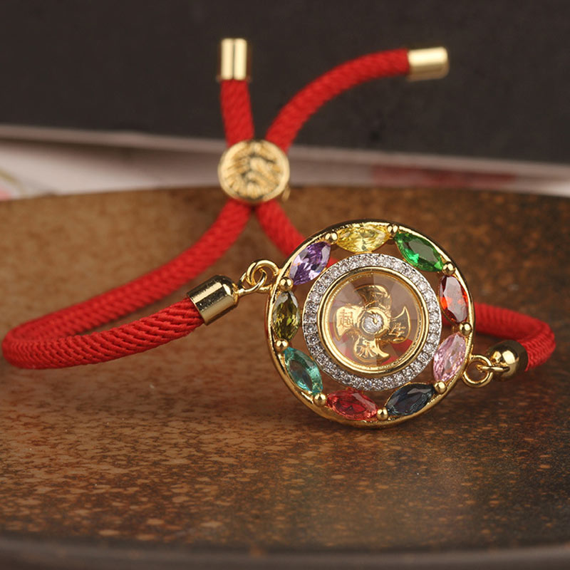 Collier-Bracelet Porte-Bonheur en Cuivre & Zircon (Bijou 2-en-1)