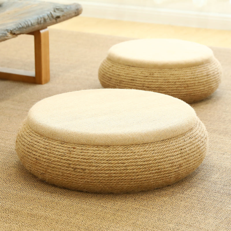 Coussin de Méditation en Tatami Naturel – Assise Zen & Équilibrée