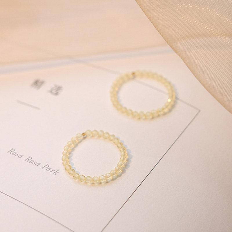Bague Prospérité en Citrine Naturelle – Plaqué Or 14 Carats – Anneau Lumineux Unisexe