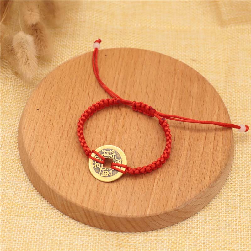 Bracelet Fil Rouge avec Pièce de Cuivre – Protection & Prospérité