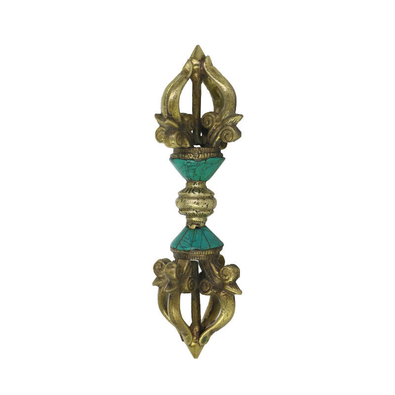Vajra Dorje Tibétain en Cuivre Cinq Branches Fait Main | Outil Spirituel de Méditation