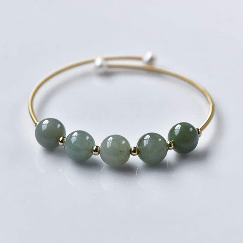 Bracelet Ajustable en Jade Naturel « Abondance & Prospérité »