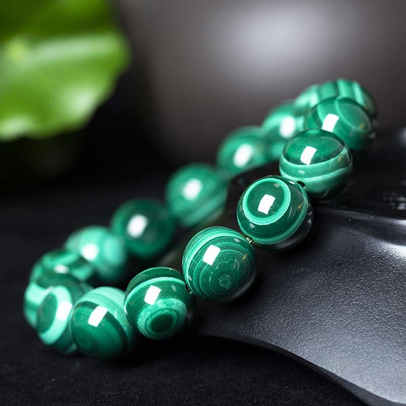 Bracelet en Malachite Naturelle 12 mm | Équilibre & Protection Symbolique