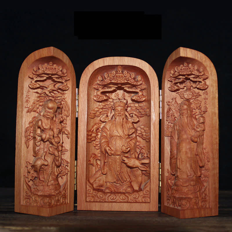 Autel de décoration pour la maison en bois de cerisier Bouddha Kwan Yin Avalokitesvara Compassion