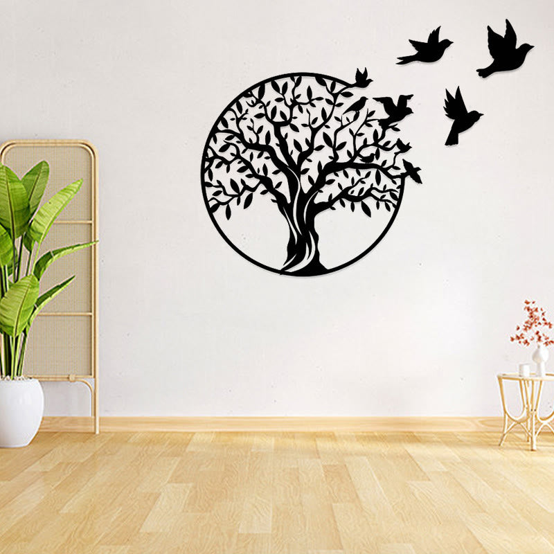 Pierre Arbre de vie Oiseaux Signe Cadeau de pendaison de crémaillère Art mural de l'unité