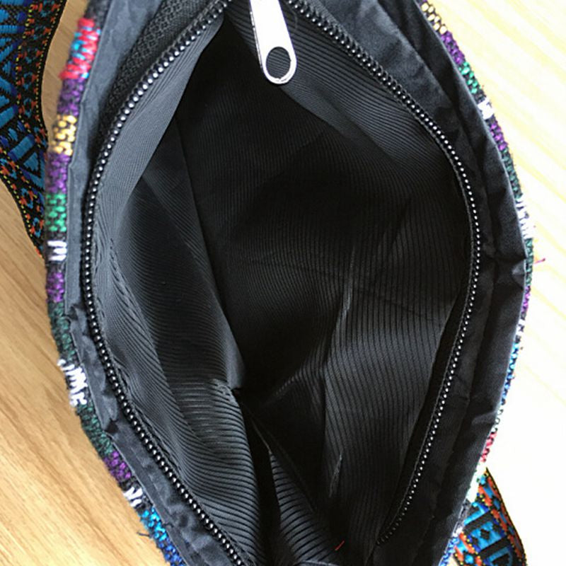 Sac à bandoulière femme ethnique vintage – Polyester – 25 cm