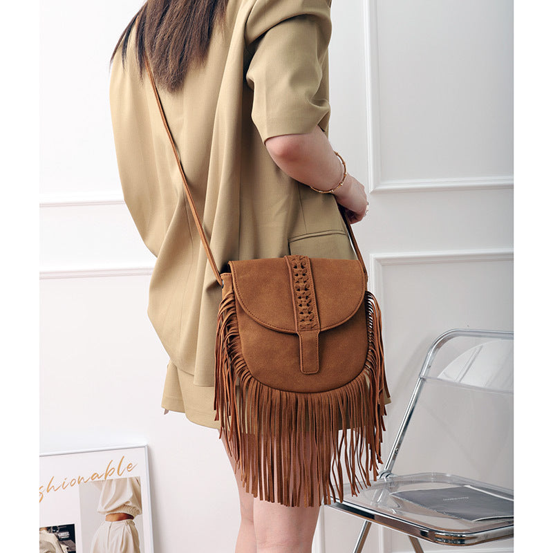 Sac à bandoulière femme en imitation daim – Polyester – 19 cm