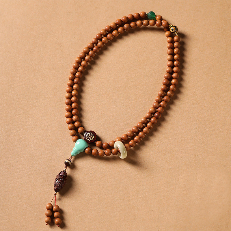 Bracelet Guanyin en Bois de Santal – Bois Précieux & Graines de Bodhi