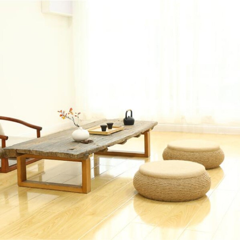 Coussin de Méditation en Tatami Naturel – Assise Zen & Équilibrée
