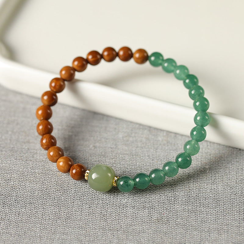 Bracelet Kukui Bodhi & Jade de Hetian – Perles 6 mm, Élégance Naturelle