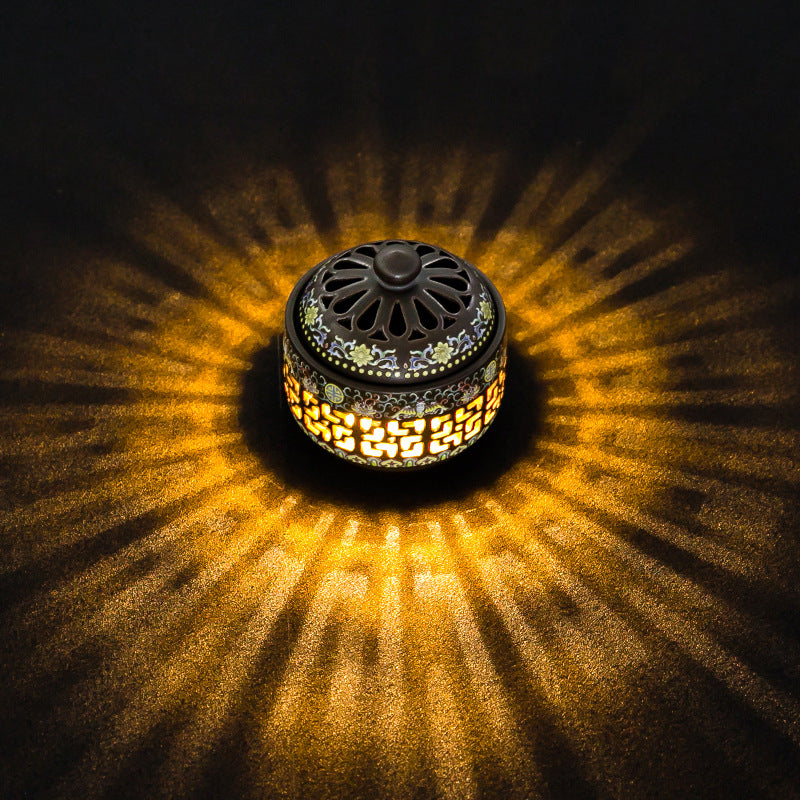 Brûleur d’Encens Émaillé avec Veilleuse – Art Décoratif Multifonction