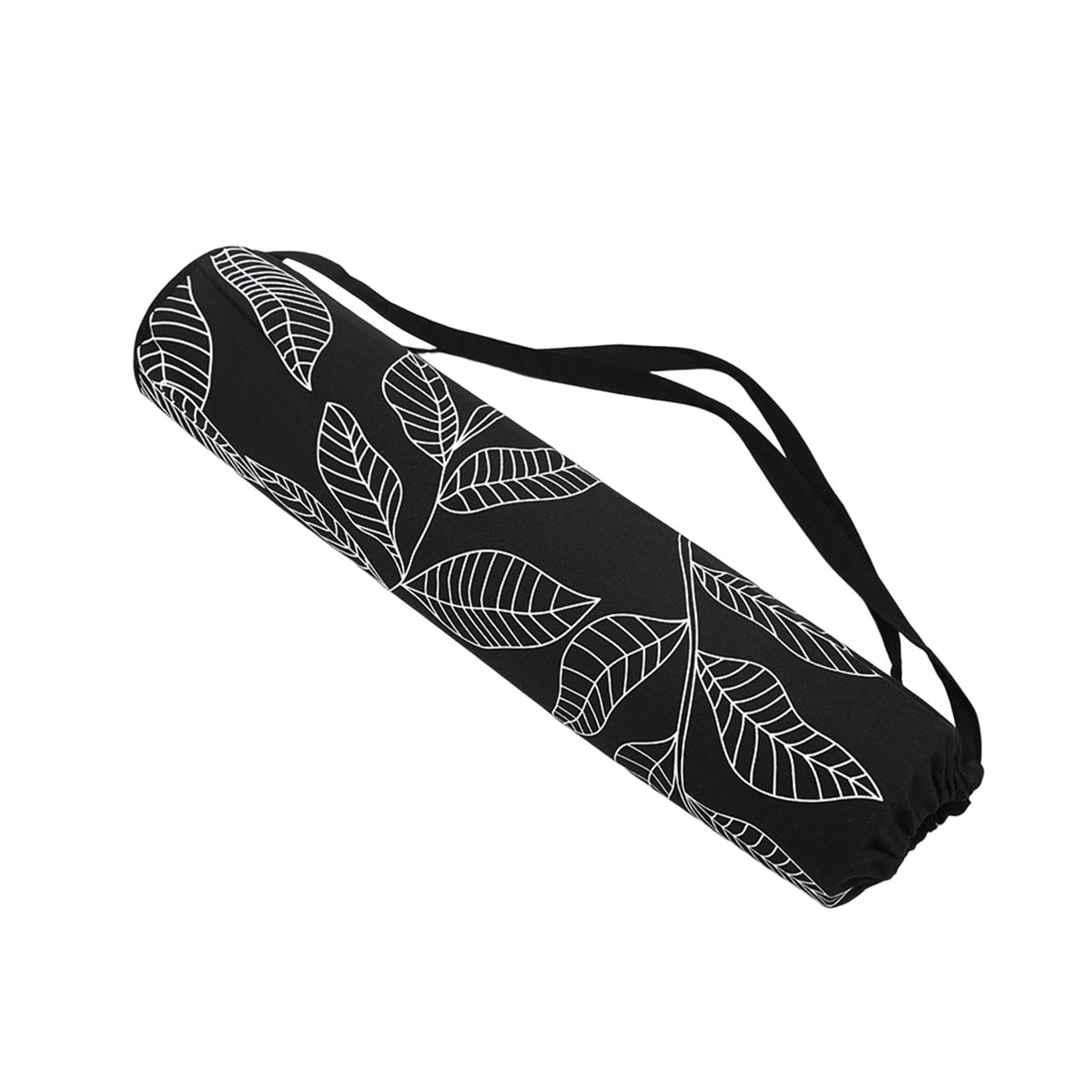 Sac de Yoga Noir à Motif Floral en Polyester