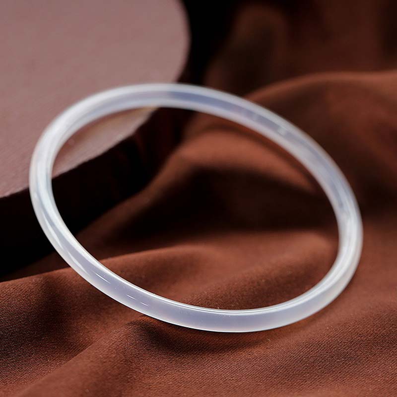 Bracelet Succès en Jade Cyan & Jade Blanc 58 mm | Harmonie & Équilibre Symbolique