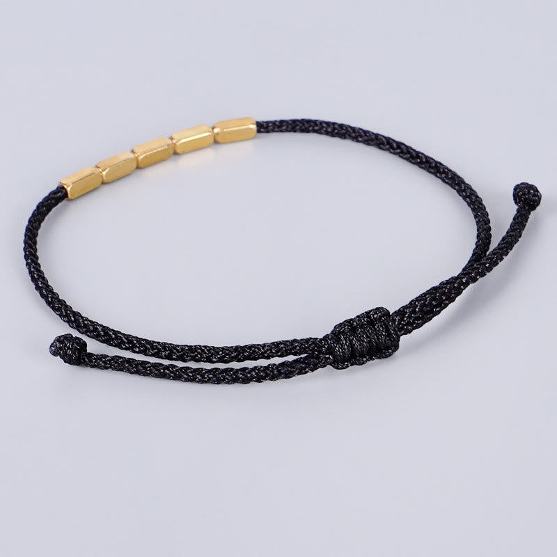 Bracelet de Protection en Fil Rouge & Perles de Cuivre, Ajustable