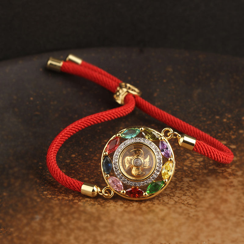 Collier-Bracelet Porte-Bonheur en Cuivre & Zircon (Bijou 2-en-1)