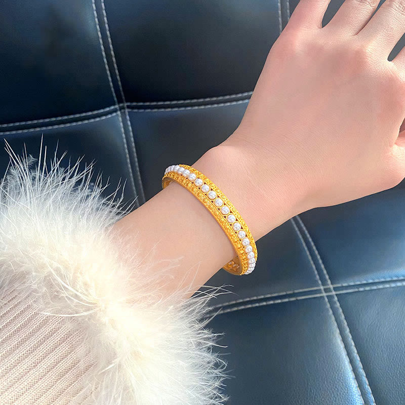 Bracelet Manchette Cuivre & Perles – Équilibre & Douceur