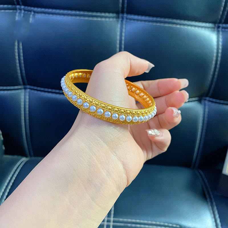 Bracelet Manchette Cuivre & Perles – Équilibre & Douceur