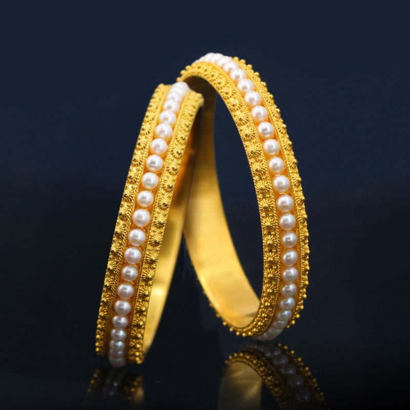 Bracelet Manchette Cuivre & Perles – Équilibre & Douceur