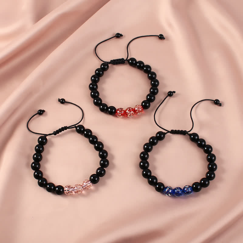 Bracelet Force en Obsidienne Noire 10 mm & Pierre Lumineuse | Protection & Ancrage
