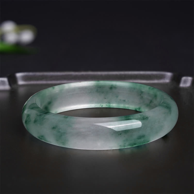 Bracelet Jonc en Jade Naturel « Chance, Prospérité & Abondance » (58 mm)