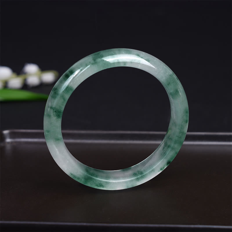 Bracelet Jonc en Jade Naturel « Chance, Prospérité & Abondance » (58 mm)